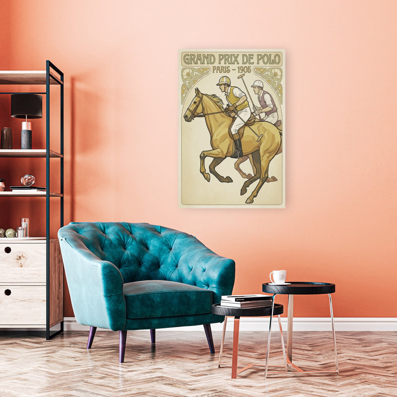 «Paris 1905 Polo Match Classic Elegant Retro Horse», art mural