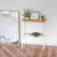 Table de bout étroite pour le salon Tosca Yamazaki Home, étagère de rangement latérale mince, acier et bois
