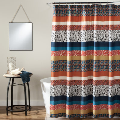 Boho Stripe Striped Single Shower Curtain