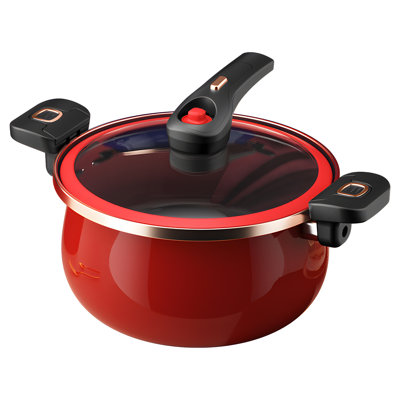7.5Qt Ceramic Nonstick Deep Sauté Pan with Lid, Multi-Purpose Braiser Pan, Red
