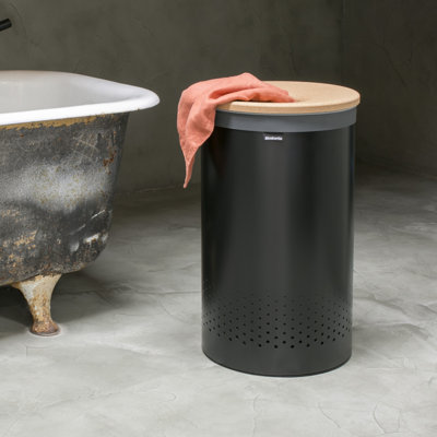 Panier à linge avec couvercle en liège Brabantia