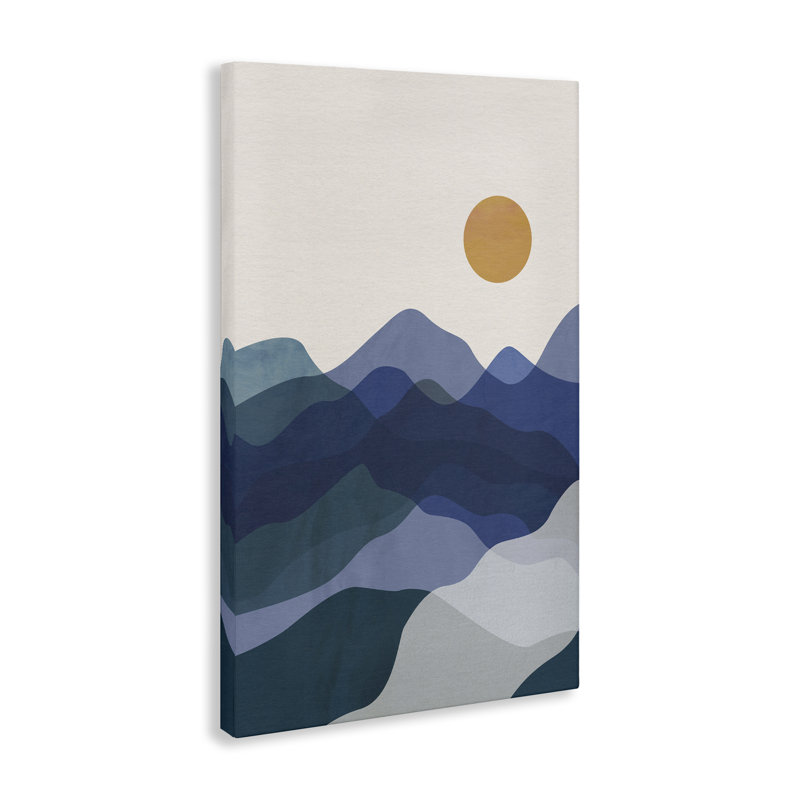 Art mural sur toile Blue Layered Mountains par JJ Design House LLC, H 45 po x l 30 po
