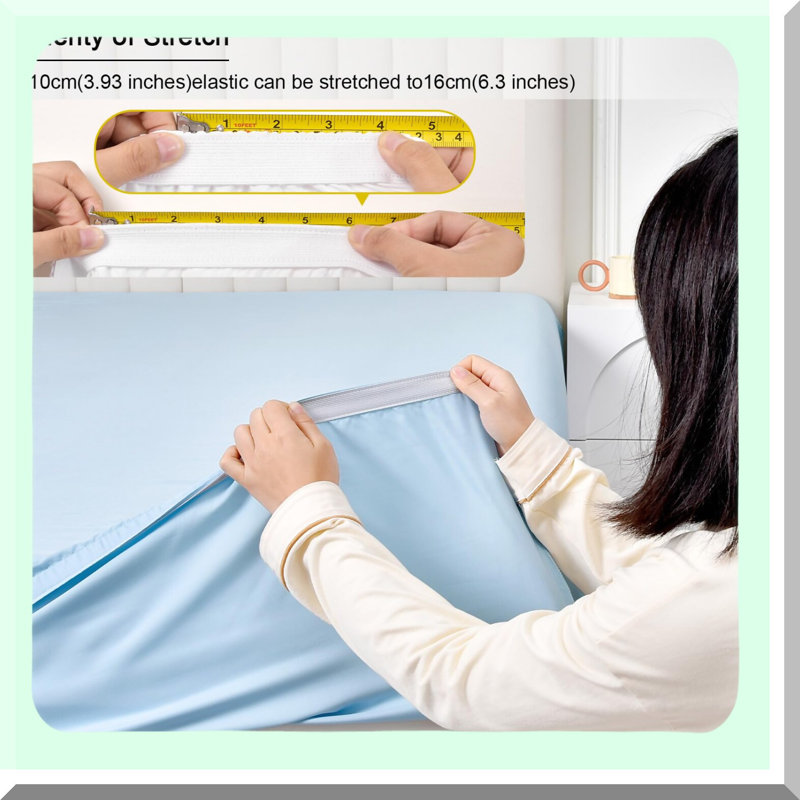 Rayon From CoolBamboo Comfort Queen Fitted Sheet - Deep Pocket, Strong Elastic, Easy Care, Breathable Silky Soft, Hot Sleeper Bedding