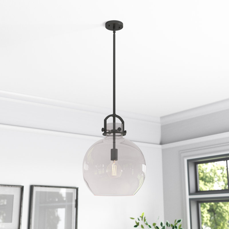 Borgen 1 - Light Single Pendant, Matte Black, 17" H x 14" W x 14" D, No Bulb Included