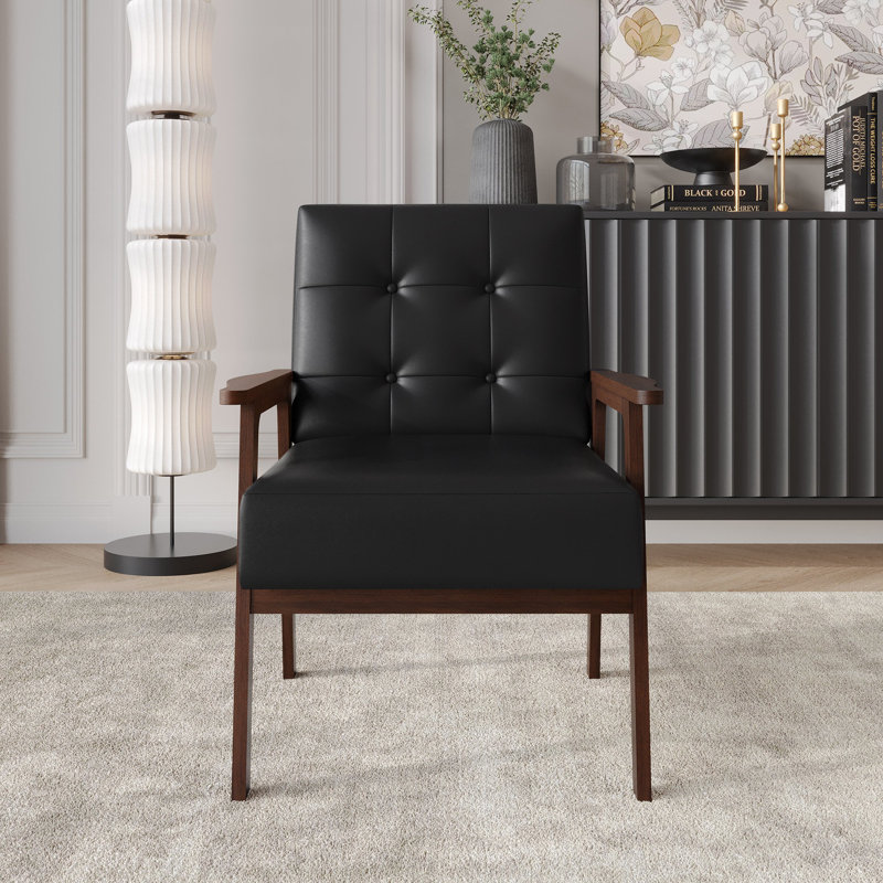 Chaise d'appoint en polyuréthane noir, Noir