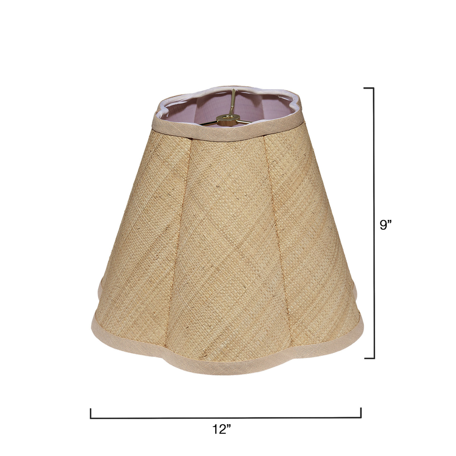 Courtney Large Raffia Lamp Shade, 9" H x 12" W x 12" D