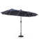 Jacobo 156'' x 78''Rectangular Lighted Market Umbrella with  16 Color Changing Light