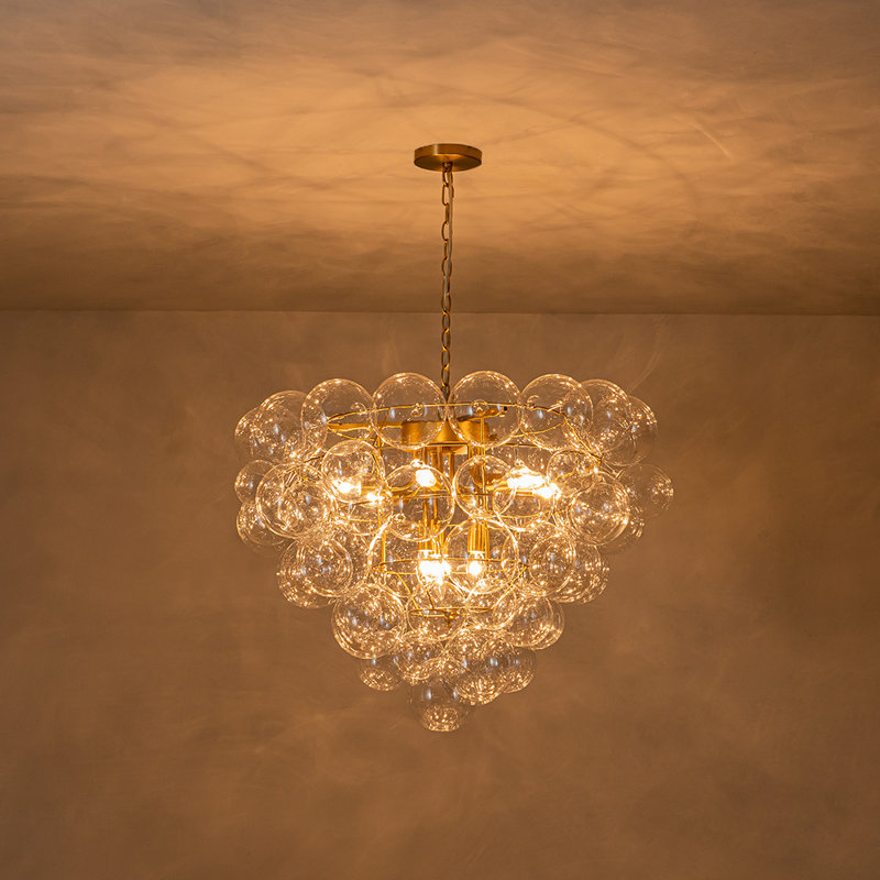 9 - Light Chandelier with Glass Accents