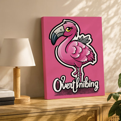 Reproduction d'art sur toile, "Flamingo", humoristique et humoristique