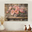 Pivoines et bouquet de lavande II - Art mural en bois pivoines - sur bois de pin naturel-1605946012
