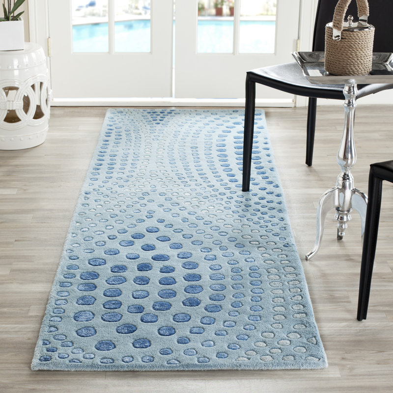 Candelo Hand Tufted Wool And Viscose Abstract Rug, Runner 2'6" x 12'
