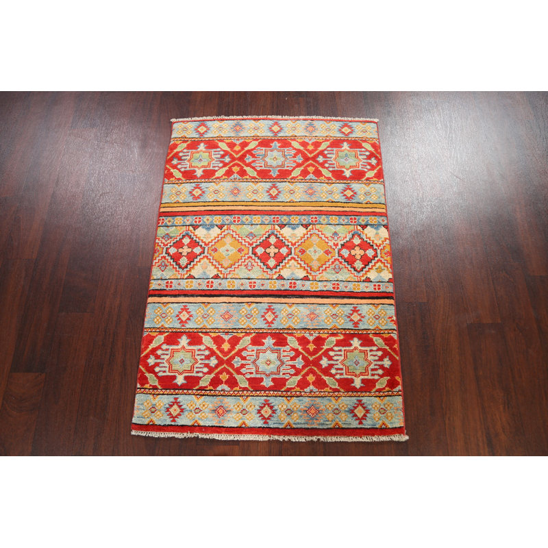 Tapis oriental géométrique Kazak 3 x 4