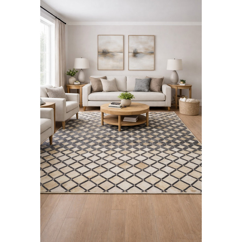 Tapis oriental gris moderne en cuir 5X8