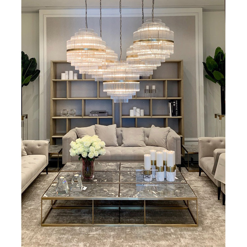 La Quinta Coffee Table, Gray, Gold
