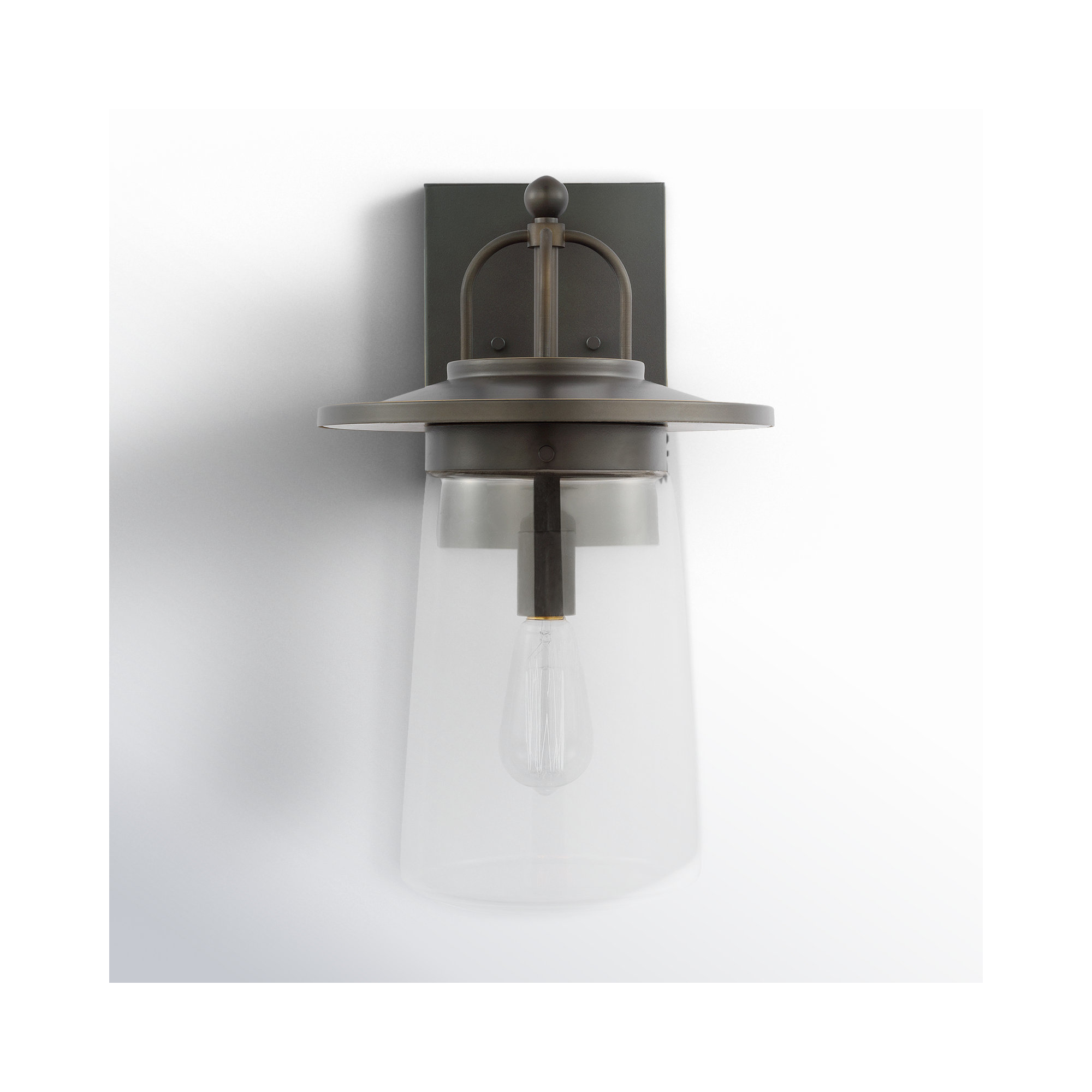 Mansoor Single Light Bell Outdoor Aluminum Wall Light, 18.63" H x 10" W x 10" D, Antique Bronze