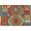 Tapis de couloir géométrique en laine noué à la main à motif géométrique de 2 pi 9 po x 9 pi 6 po céporah rouille / gris / vert