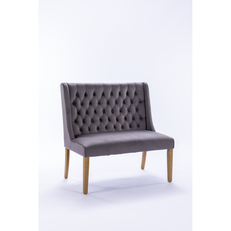 Mairead Upholstered Bench, Charcoal, 98cm H x 100cm W x 66 cm D