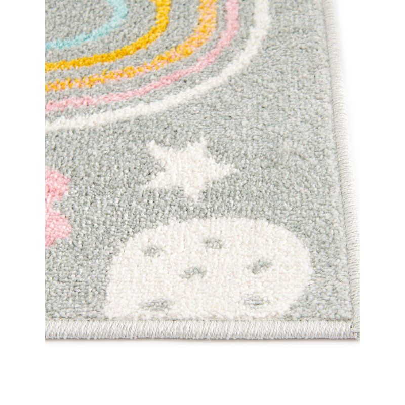 Tapis pour enfant Whimsy, Tapis de couloir 2 pi 2 po x 6 pi, Gris