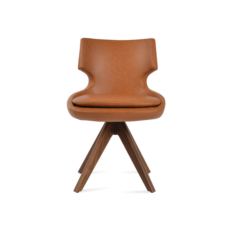 Patara Pyramid Swivel Dining Chair, Caramel PPM, Walnut