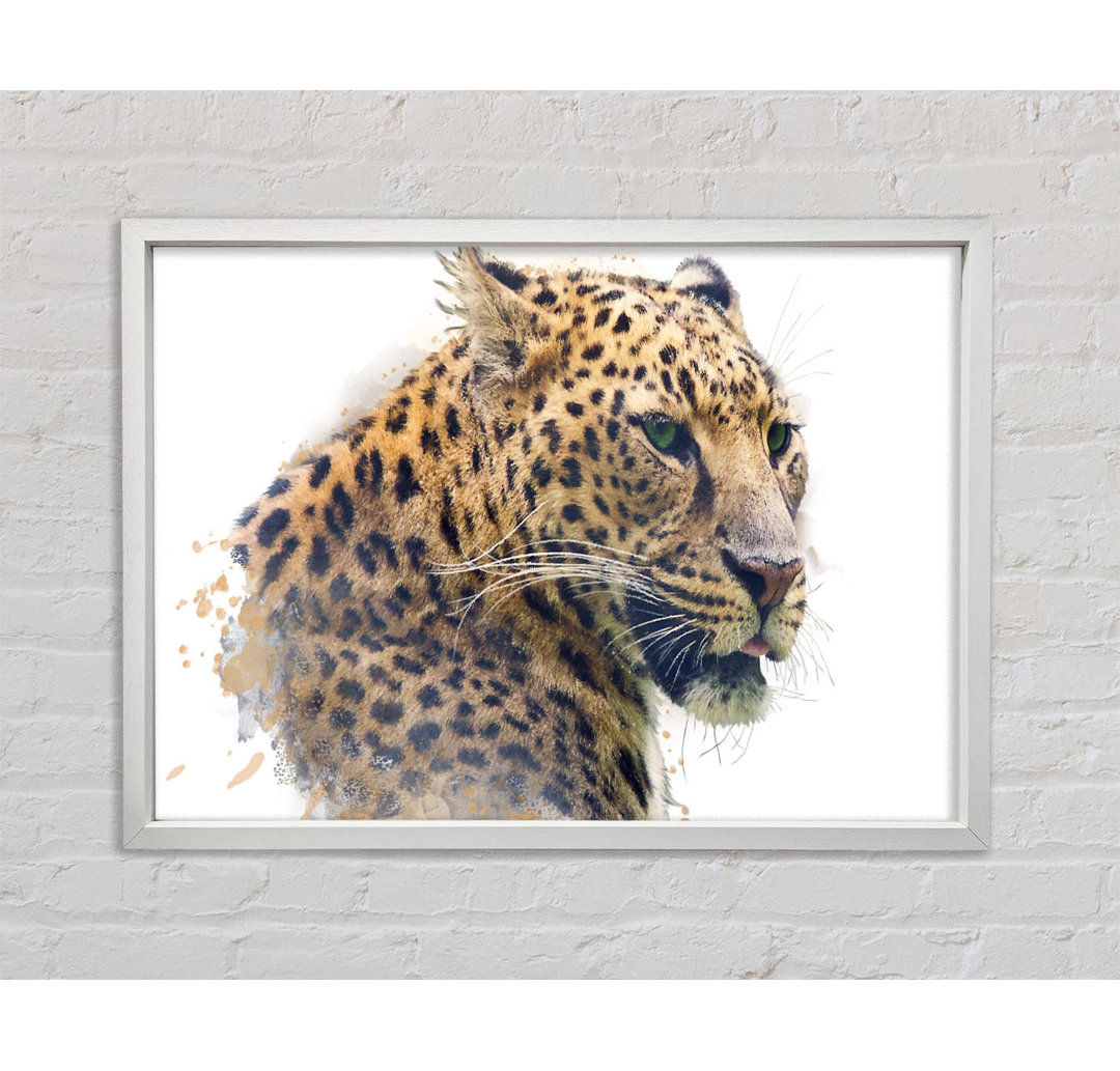 Aquarell Splash Leopard - Druck