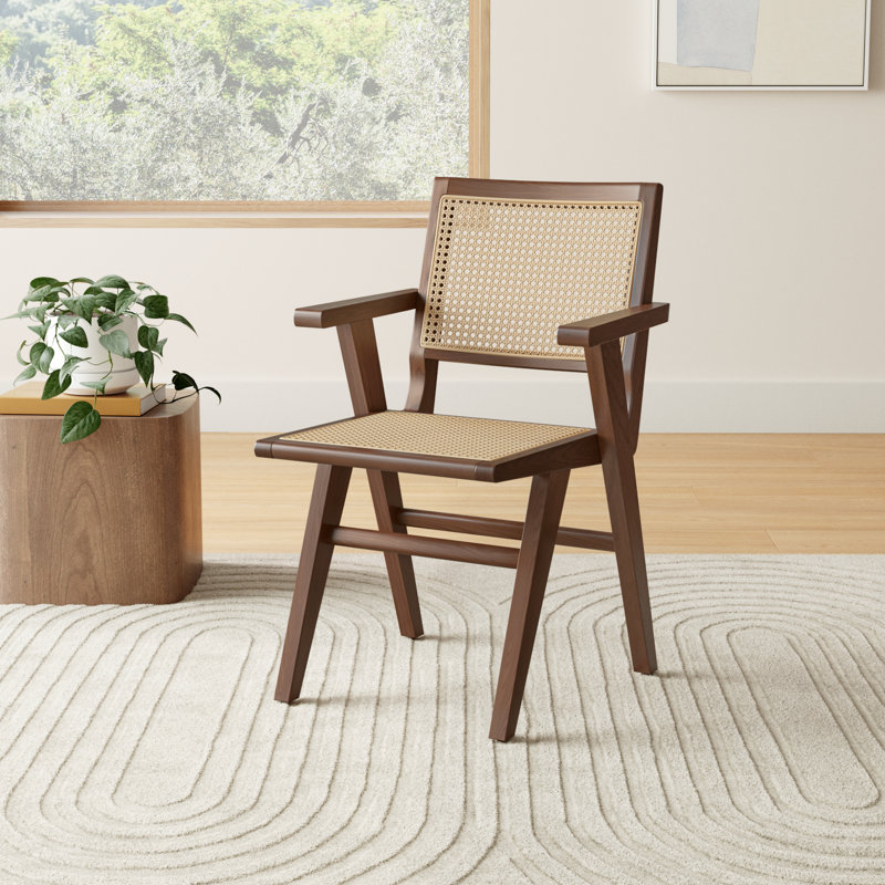 Atticus 18.10'' H Ash Armchair, Walnut