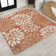 Zinnia Modern Floral Textured Weave Orange/Cream Indoor/Outdoor Rug