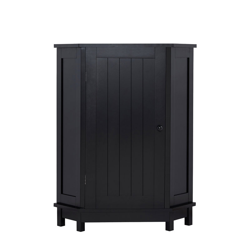 Armoire de salle de bain, armoire de rangement de coin triangulaire avec tablette réglable, armoire de style moderne pour salle de bain