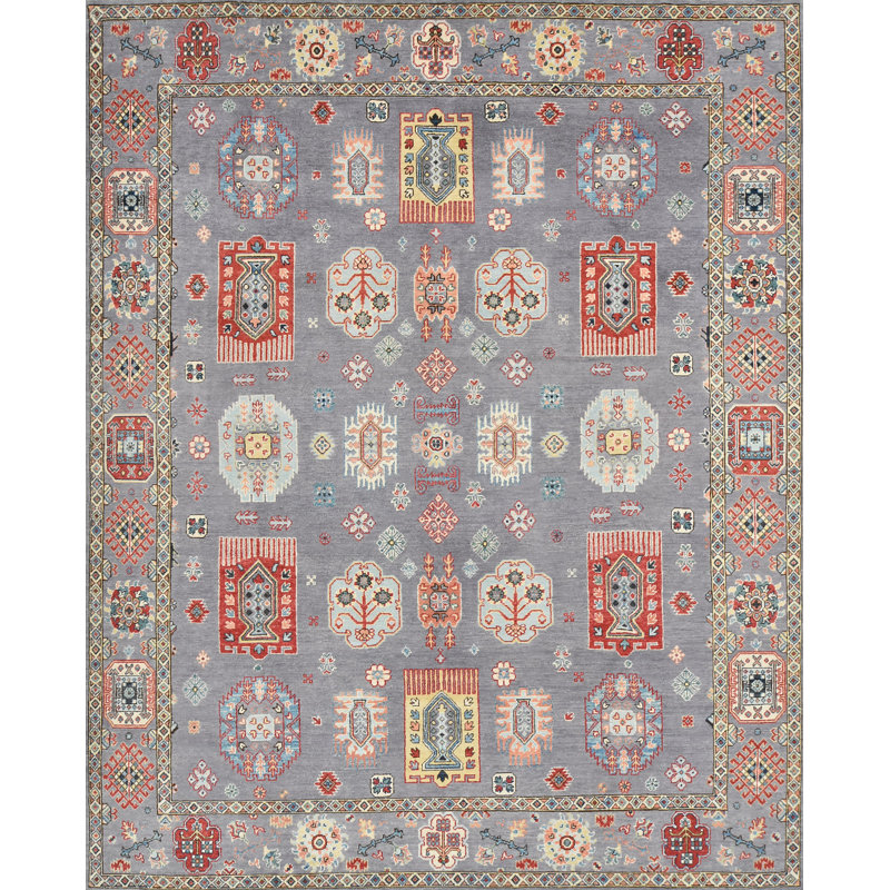 Tapis oriental en laine noué à la main bleu Nabeel