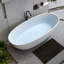 55" Oval Matte White Stone Resin Freestanding Bathtub with Overflow & Drain Kit-138318894-138318891