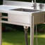 Établi mobile pour lavabo de cuisine à cuve simple en acier inoxydable avec ensemble complet de robinet d'eau