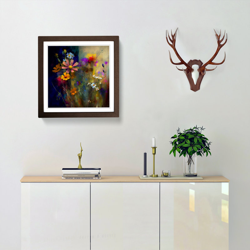 Wildflowers Impressionism - Framed Print, Walnut