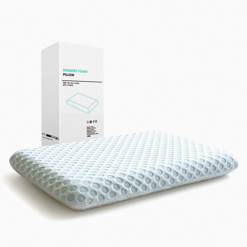 SlimSleep Gel Memory Foam Pillow - Ultra Thin Stomach Sleeper Pillow for Side & Back Sleepers - Two-Sided CertiPUR-US Standard - Cooling Support