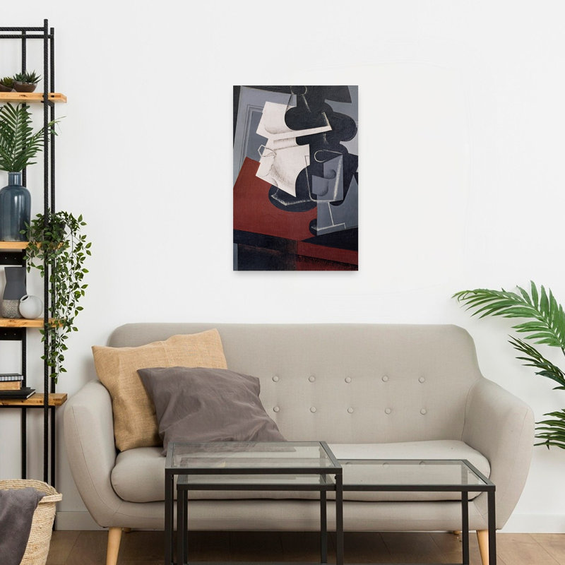 Nature morte sur une table, 1916, estampe d'art mural abstrait contemporain, 24" H x 16" W