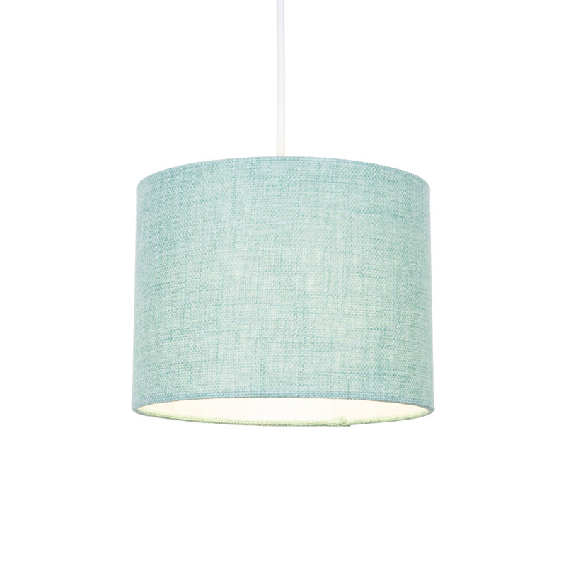 30cm Linen Drum Lamp Shade, Mint Green, 20cm H x 30cm W x 30cm D