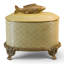 Porcelain Box With Bronze Fish