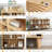Freestanding Open Cubes Bookcase - 2-Tier Floor Standing Wooden Storage Display Cabinet Organizer With Legs For Home Office, 4-Cubes Open Shelf Low Short Bookshelf, Oak