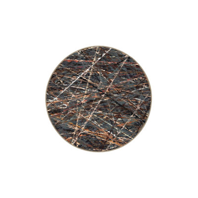 Black Striped Siesta Patterned Woven Base Washable Rug