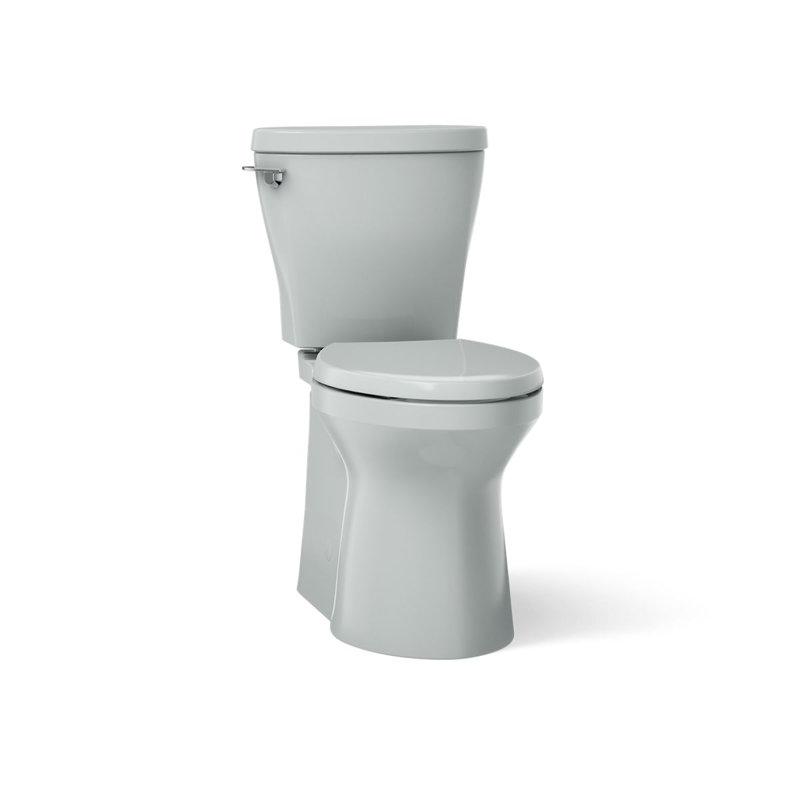 Betello 1.28 GPF (Water Efficient) Elongated Two-Piece Toilet (Seat Not Included), Left-Hand, Ice Grey