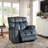 39" Wide Modern Overstuffed Manual Recliner  Swivel Recliner With 8-Point Vibrating Massage Heating & Remote Control-1141480364