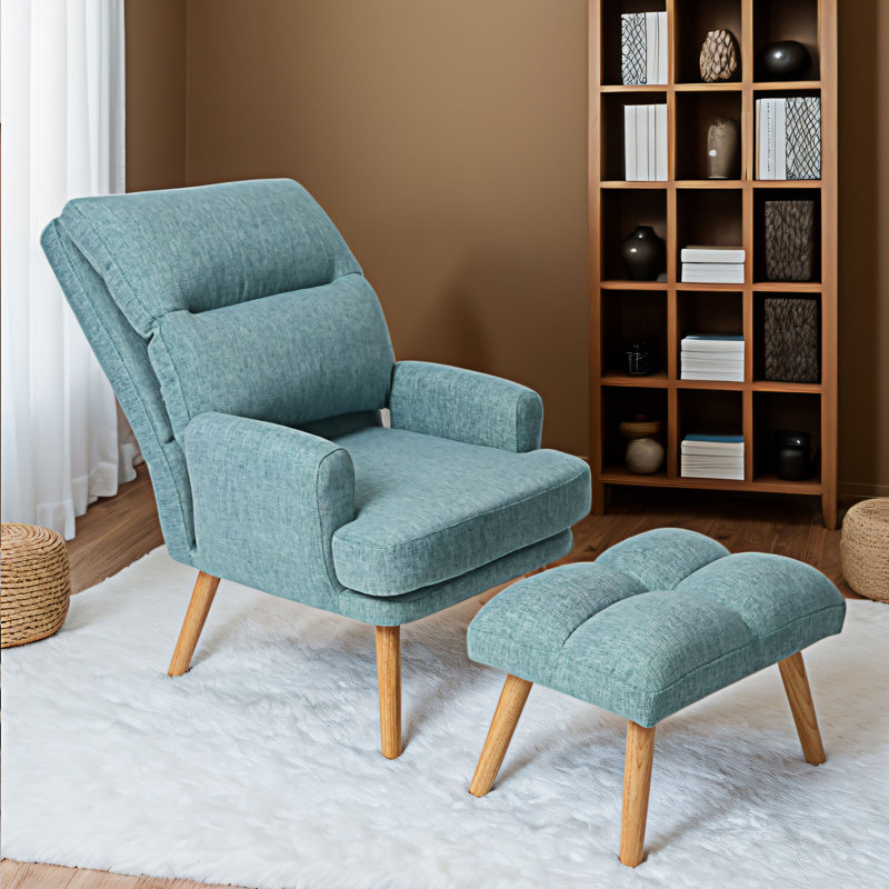 Ensemble de chaises d'appoint modernes avec repose-pieds, Vert
