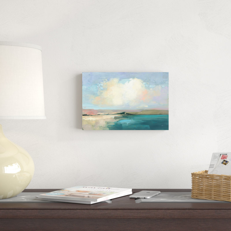 «Coastal Sky» par Julia Purinton - peinture sur toile tendue, H 12 po x l 18 po x P 1,25 po, Noyer