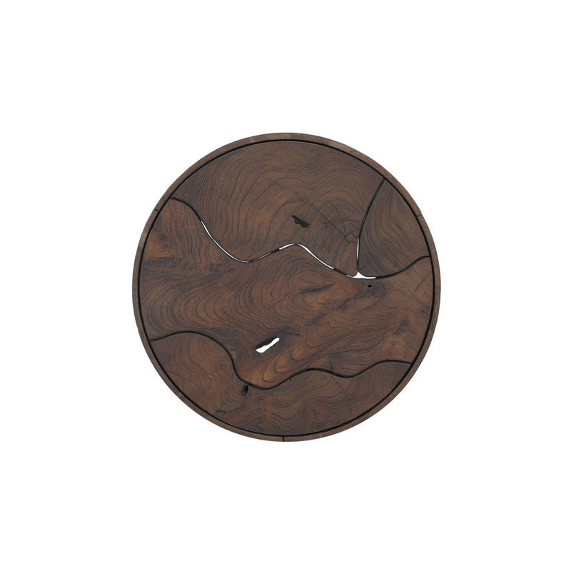 Ridge Outdoor End Table-Stained Saddle Brown