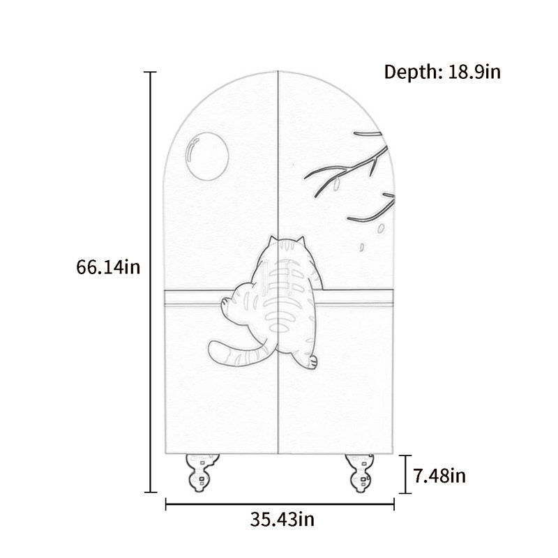 Armoire arquée avec tablettes et portes