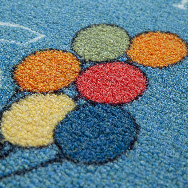 Viola Flatweave Blue/Yellow Rug, Round 160cm