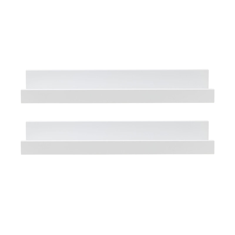 Travus 2 Piece Floating Shelf, White, 2" H x 14" W x 4" D