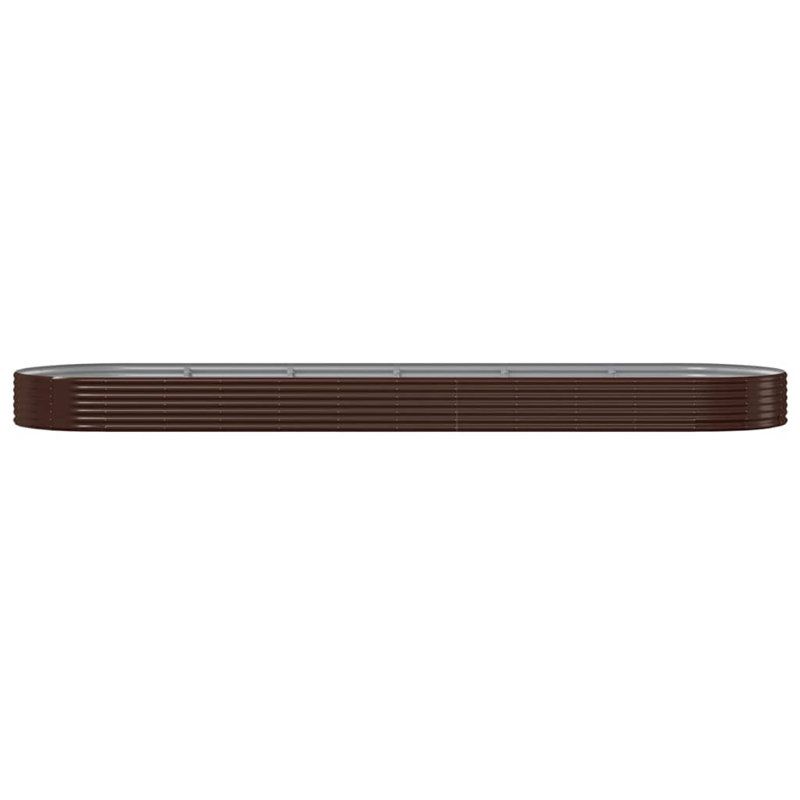 Garden Raised Bed Powder-coated Steel, 36 cm x 523cm x 140cm, Brown