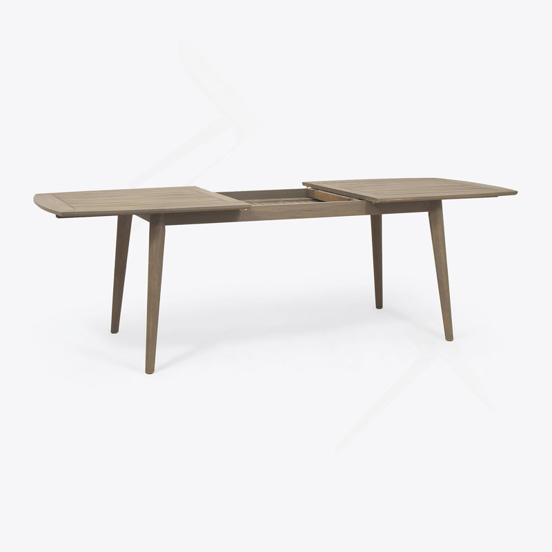 Table de salle à manger d'extérieur extensible en bois d'acacia