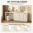 47.24"Modern Extendable Vanity Table with 3 Drawers and 2 Cabinets Rounded Design