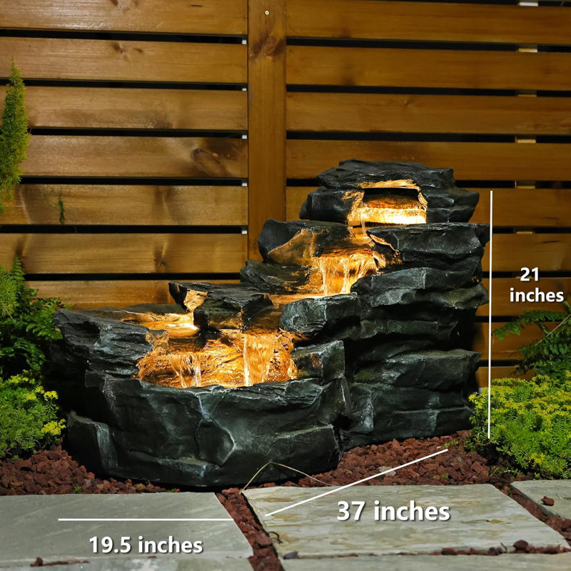 Handcrafted Fountain with Lights