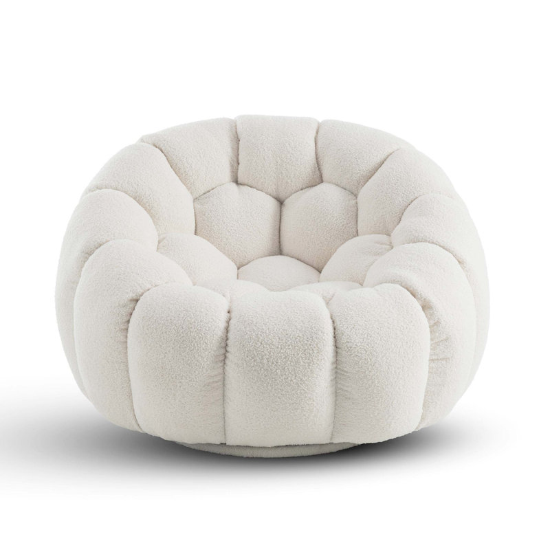 Atrani Candiece Compact Tufted Papasan Chair, White